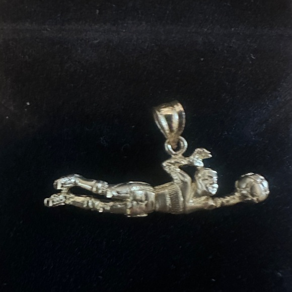Source Unknown 14 K Gold Soccer Goalee Player Pendant